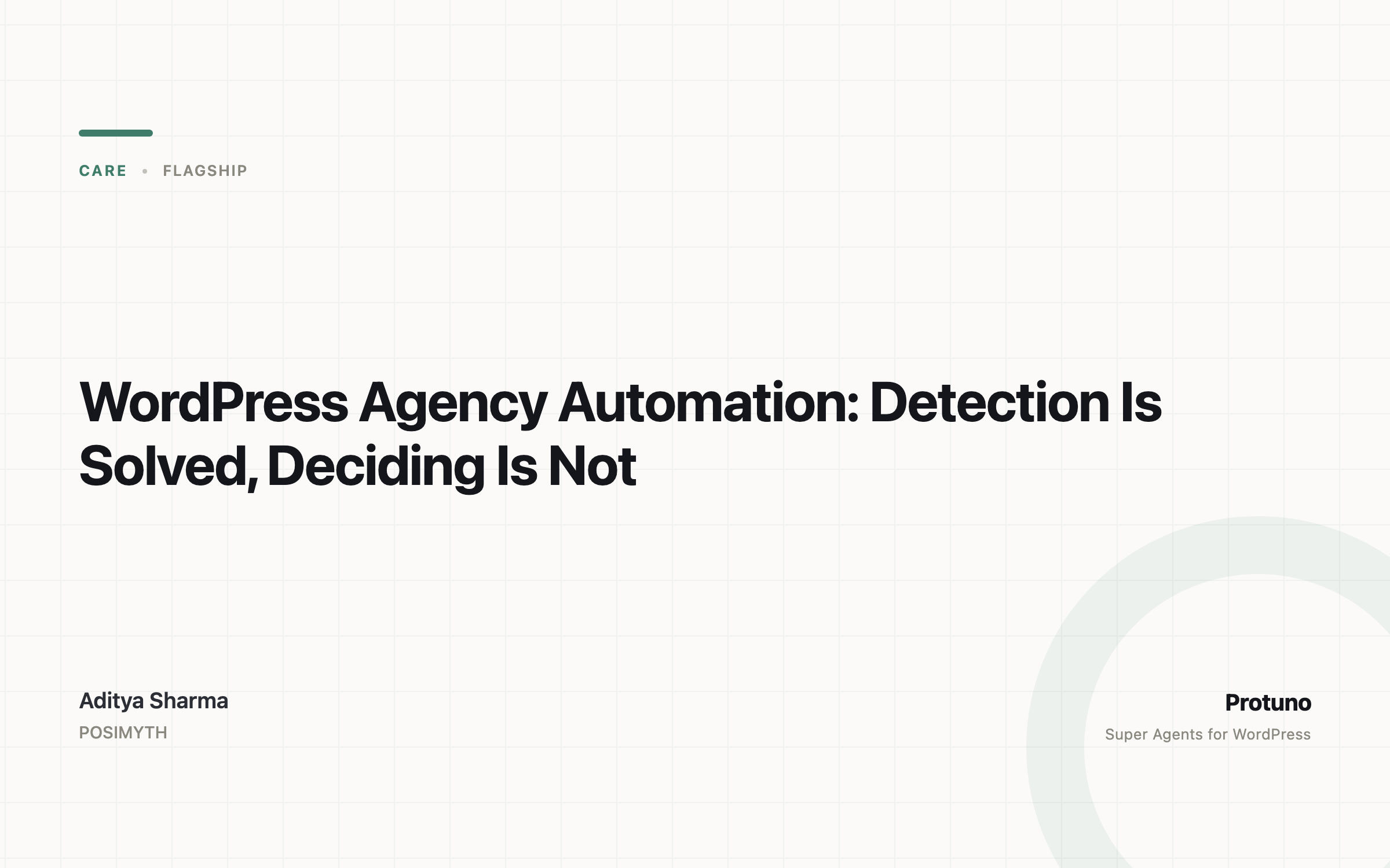 WordPress Agency Automation: Detection Is Solved, Deciding Is Not