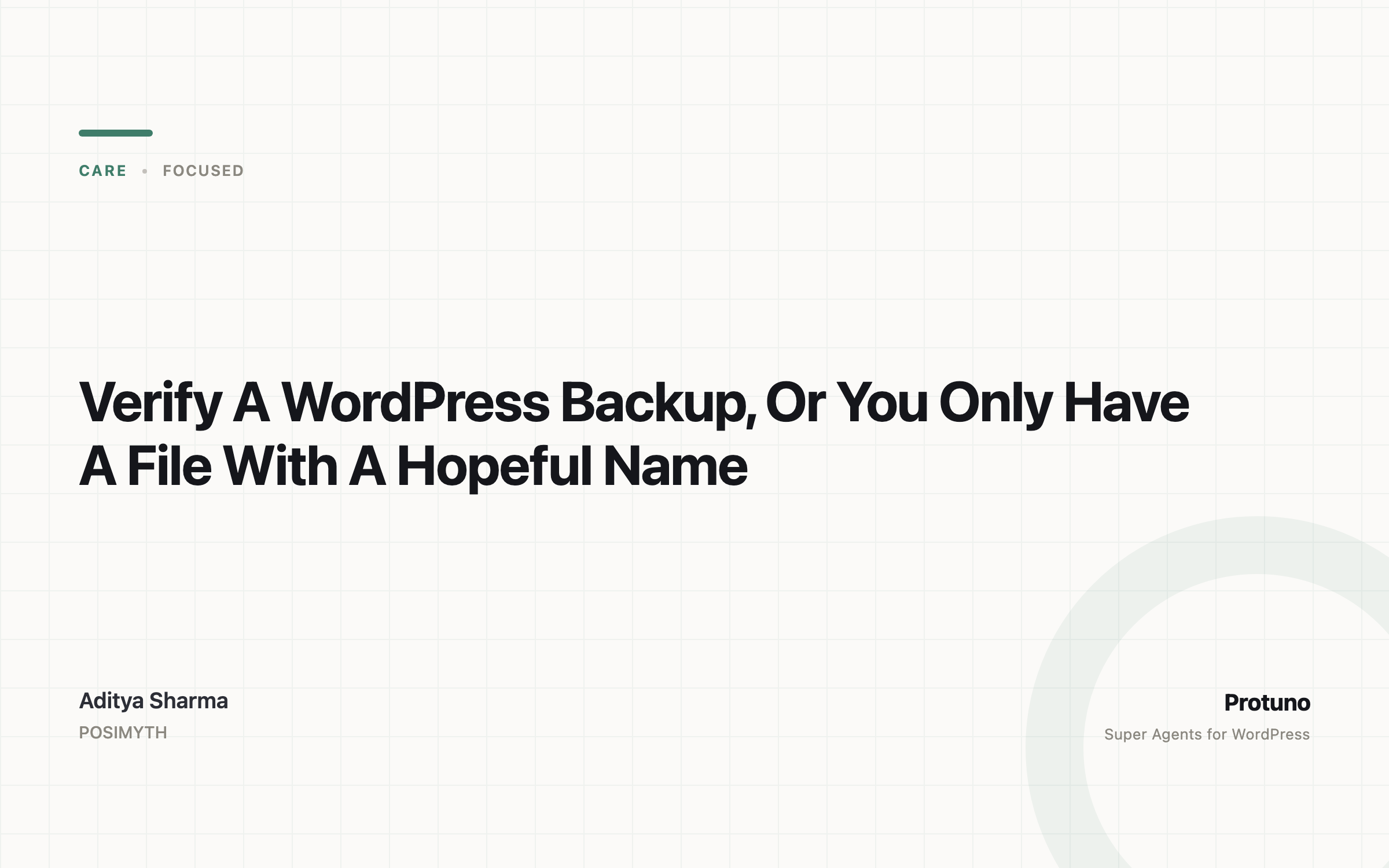 Verify A WordPress Backup, Or You Only Have A File With A Hopeful Name