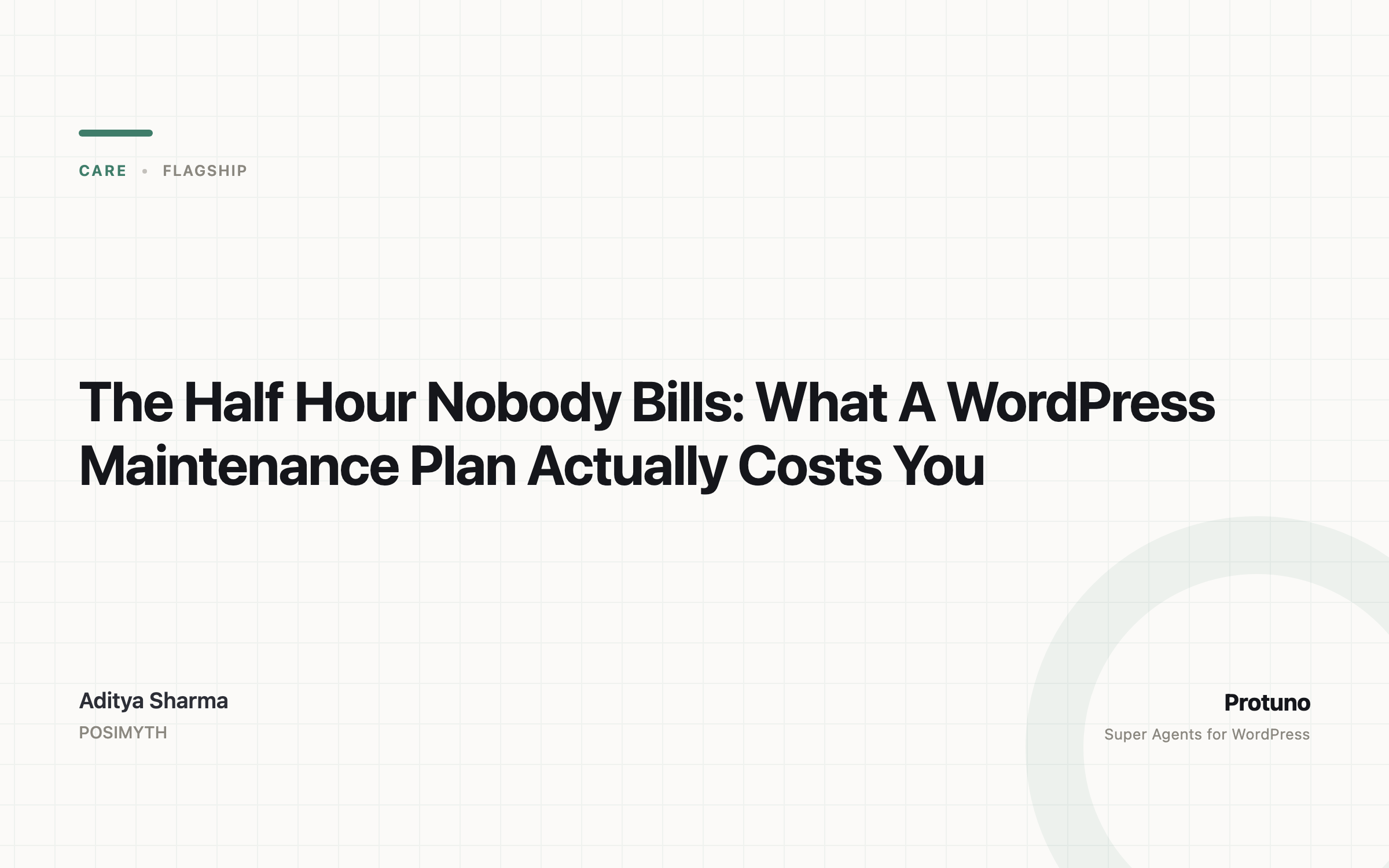 The Half Hour Nobody Bills: What A WordPress Maintenance Plan Actually Costs You