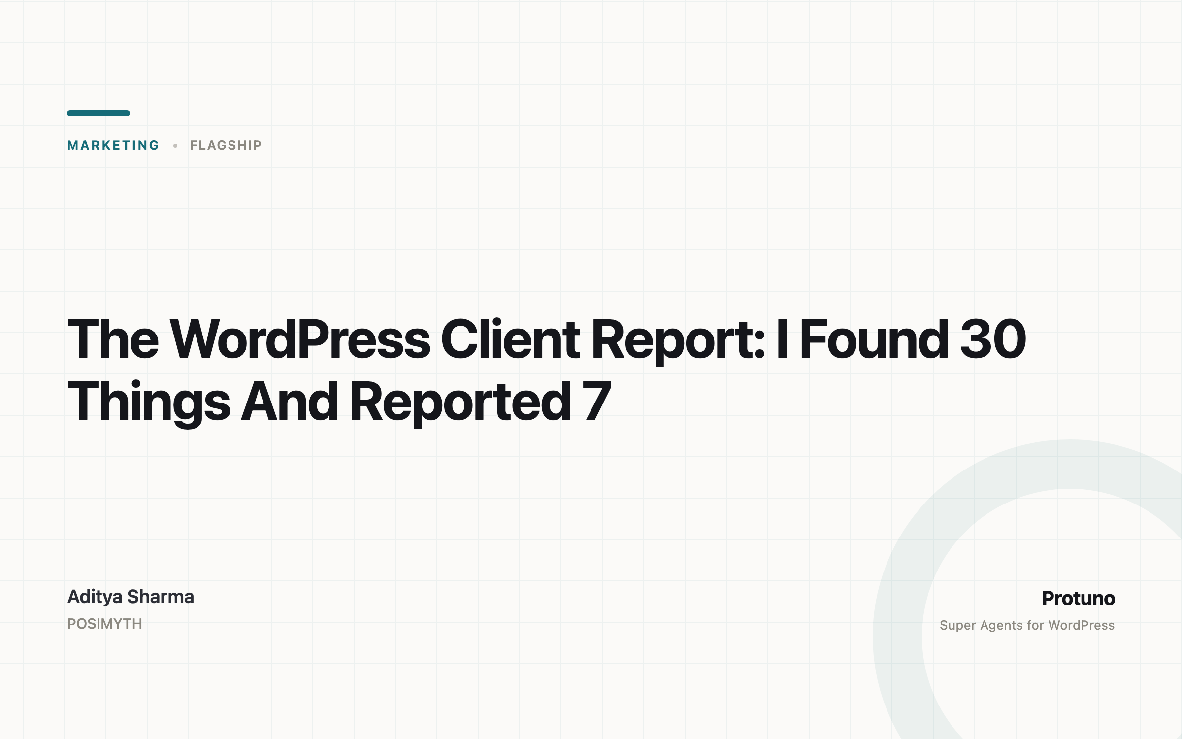 The WordPress Client Report: I Found 30 Things And Reported 7
