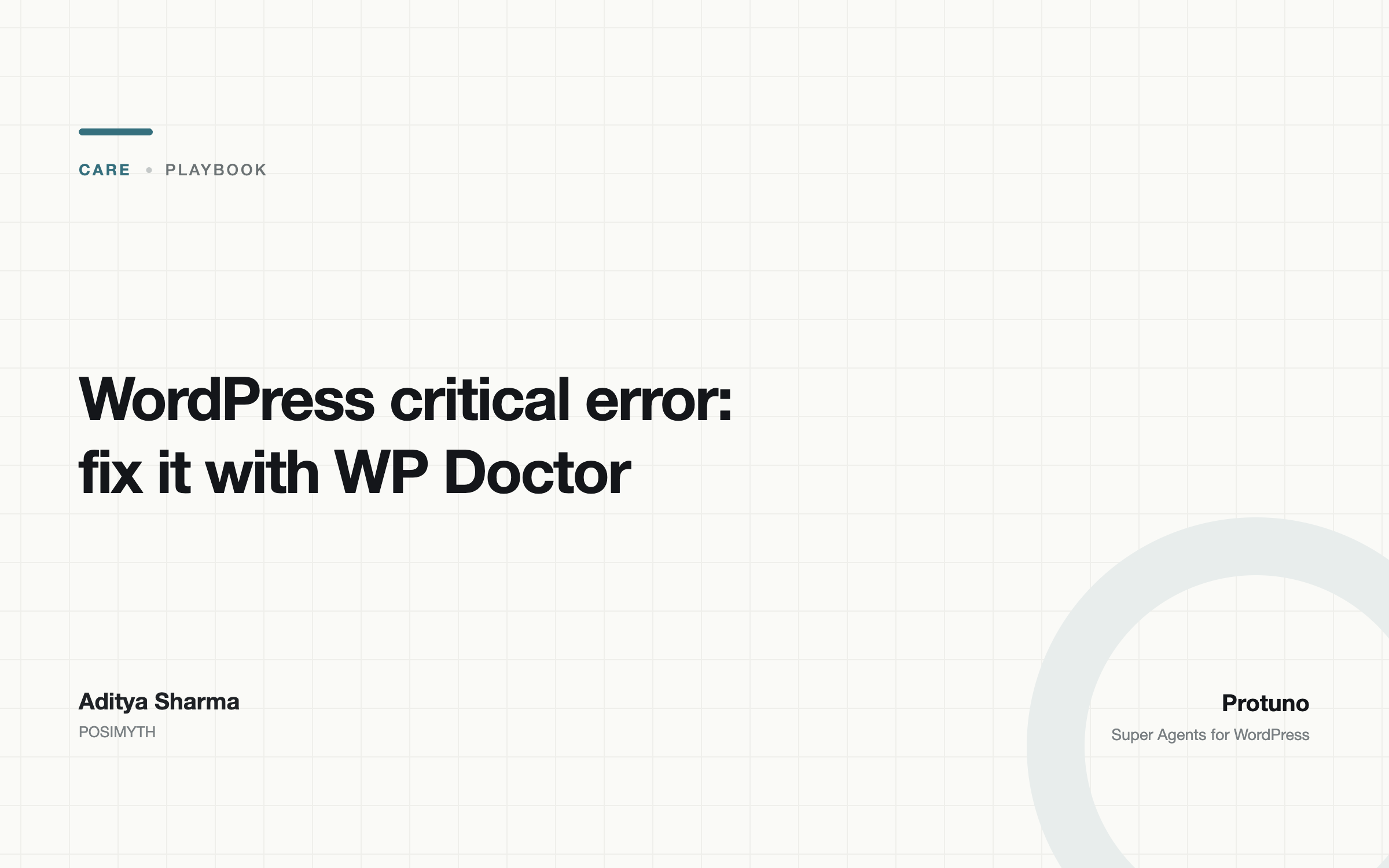WordPress Critical Error: A WP Doctor Playbook Guide